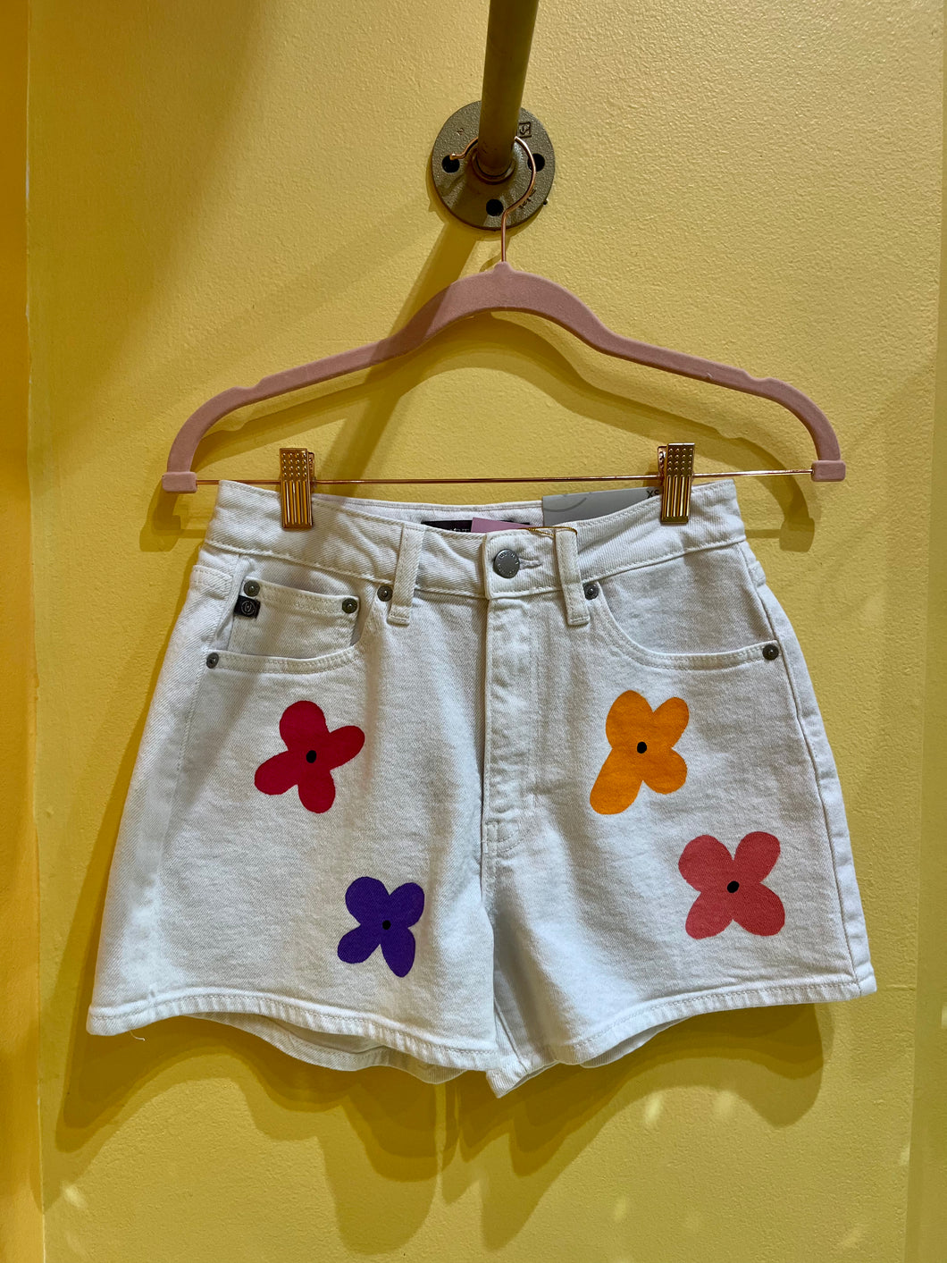 Hand Painted High Waisted Shorts