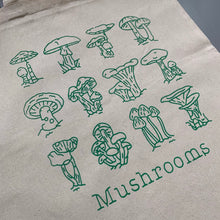 Load image into Gallery viewer, Hand Printed Mushroom Tote Bag
