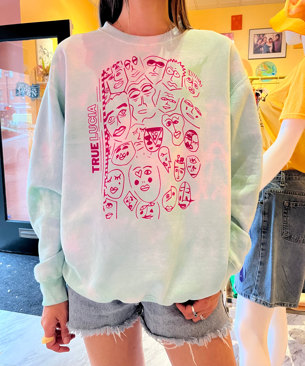 True Lucia Faces Crew Sweatshirt